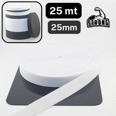 25 meters Super Strong Elastic - High Tension - Black or White available in sizes 10mm 15mm 20mm 25mm 30mm 40mm or 60mm #ELCOT (Copy)