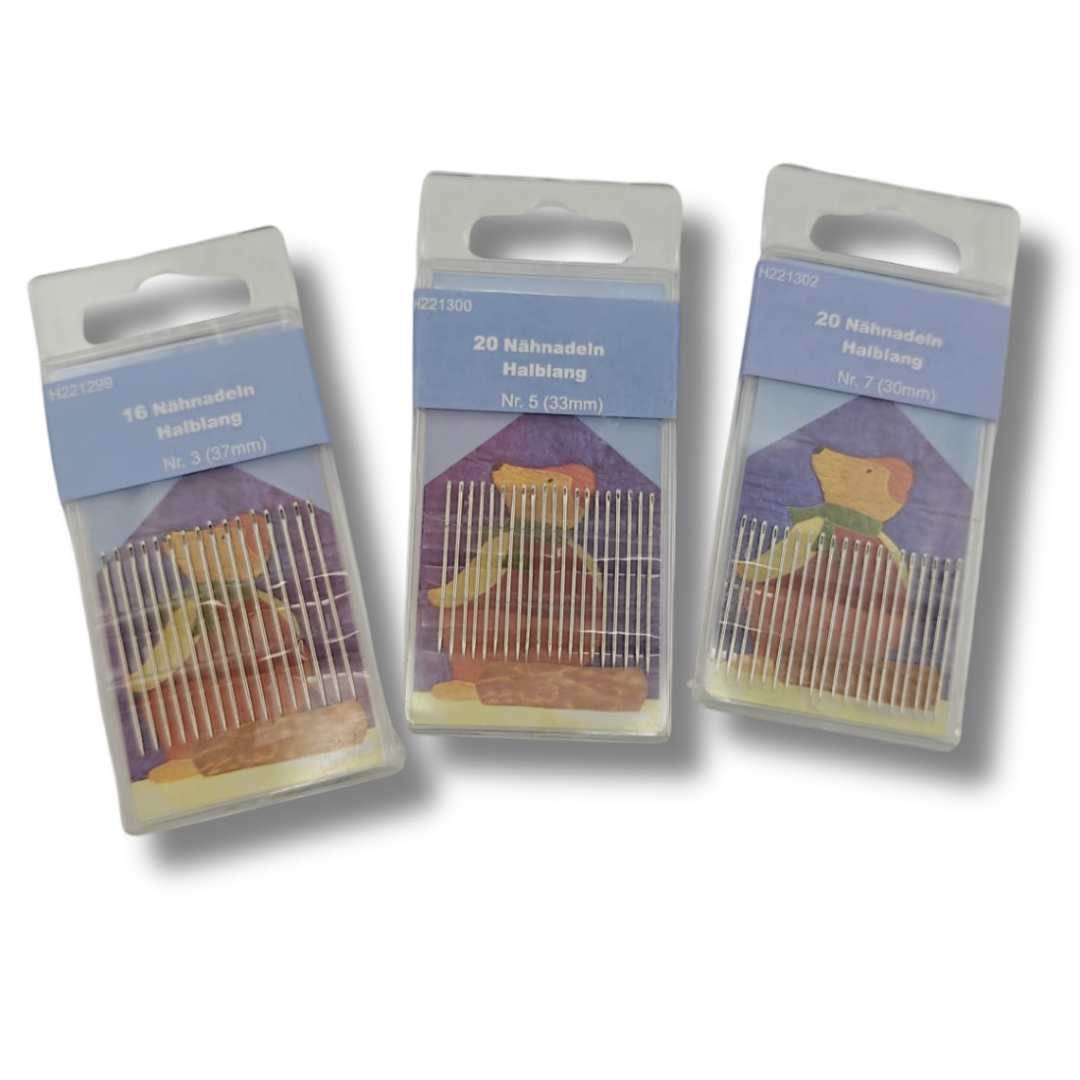 Set of Half-Length Sewing Needles Size 3 (16 pieces in 37mm) #H221299 or Size 5 (20 pieces in 33mm) #H2213000 or Size 7 (20 pieces in 30mm) #H221302