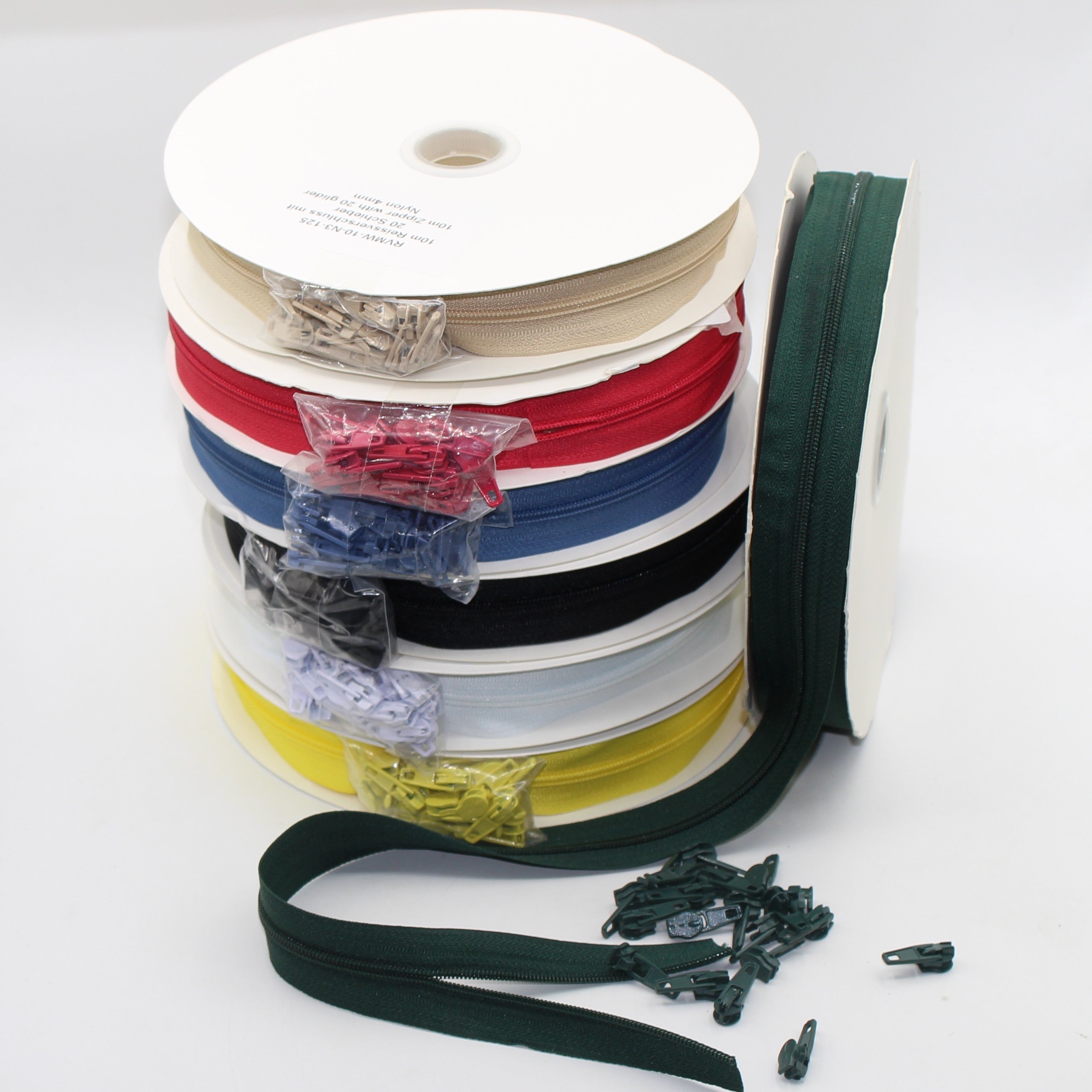 10 METER Zipper Roll with 20 Gliders - Nylon 4mm