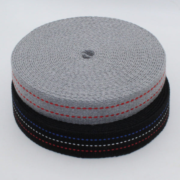 Nastro con cucitura colorata 30mm 5m per cinghie di borse e cinture