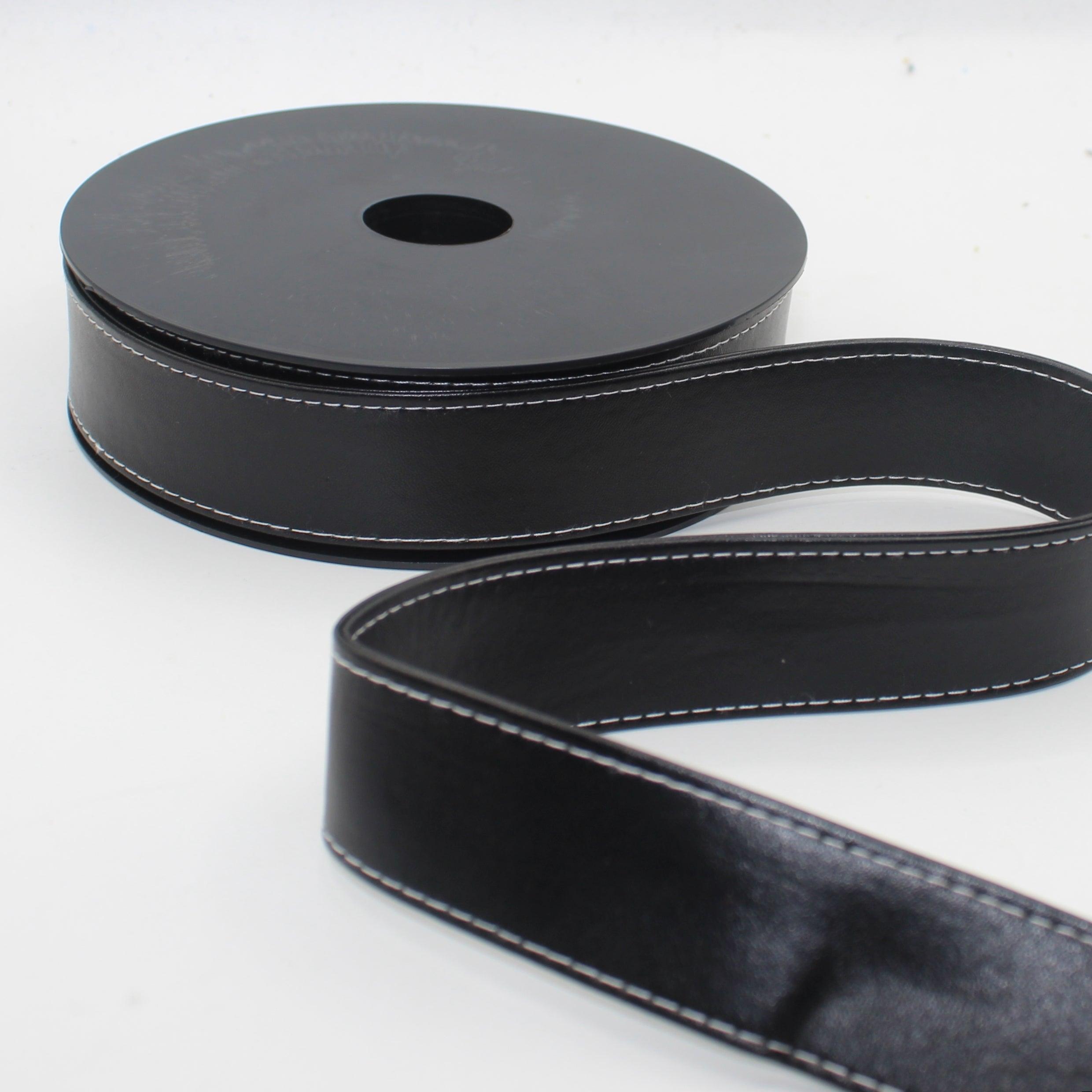 7mm/20mm/30mm Fake Leather - PU - Simili Leather Stitched Strap - 4 meters #RUB3500 #RUB3501 #RUB3502 - ACCESSOIRES LEDUC BV