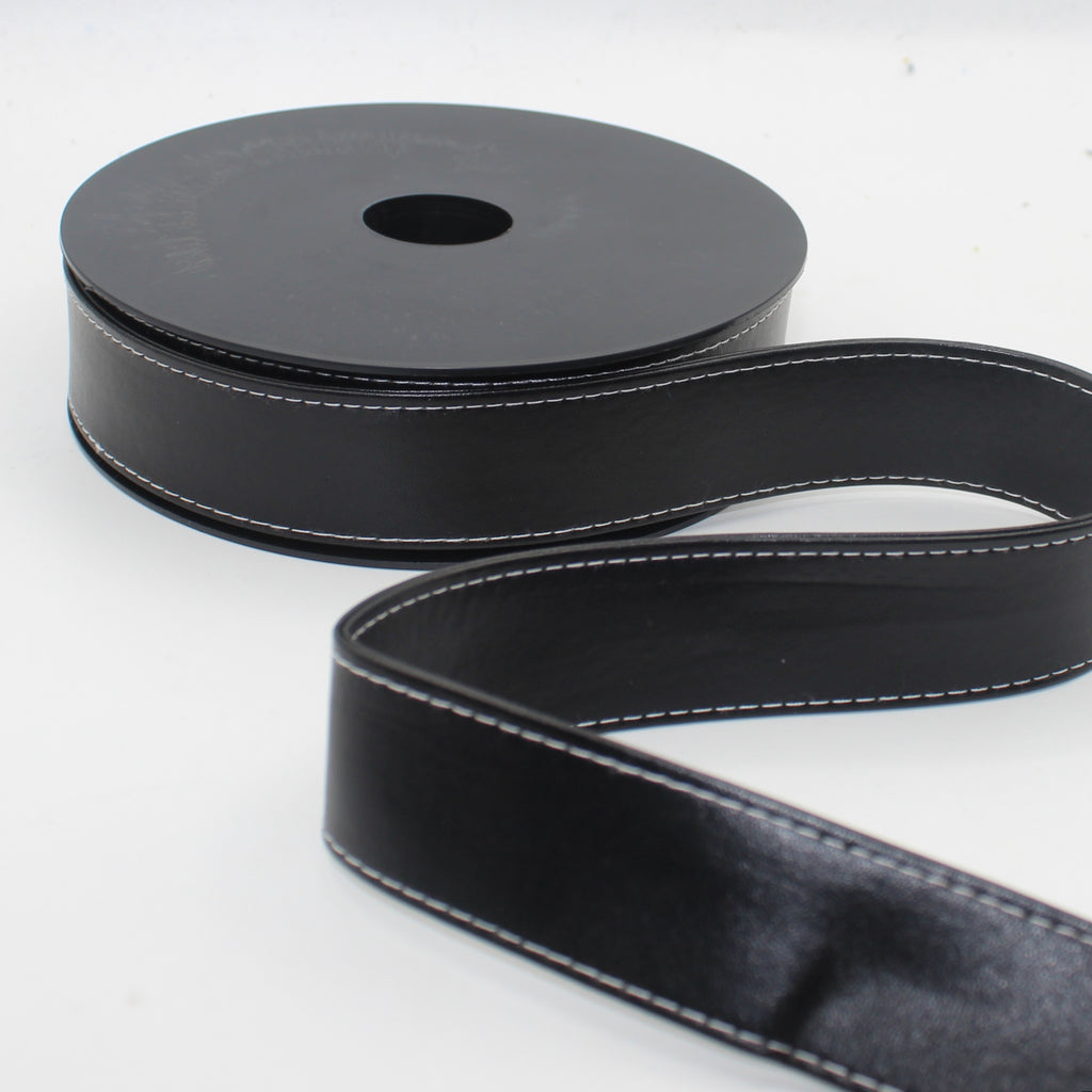 7mm/20mm/30mm Fake Leather - PU - Simili Leather Stitched Strap - 4 meters #RUB3500 #RUB3501 #RUB3502