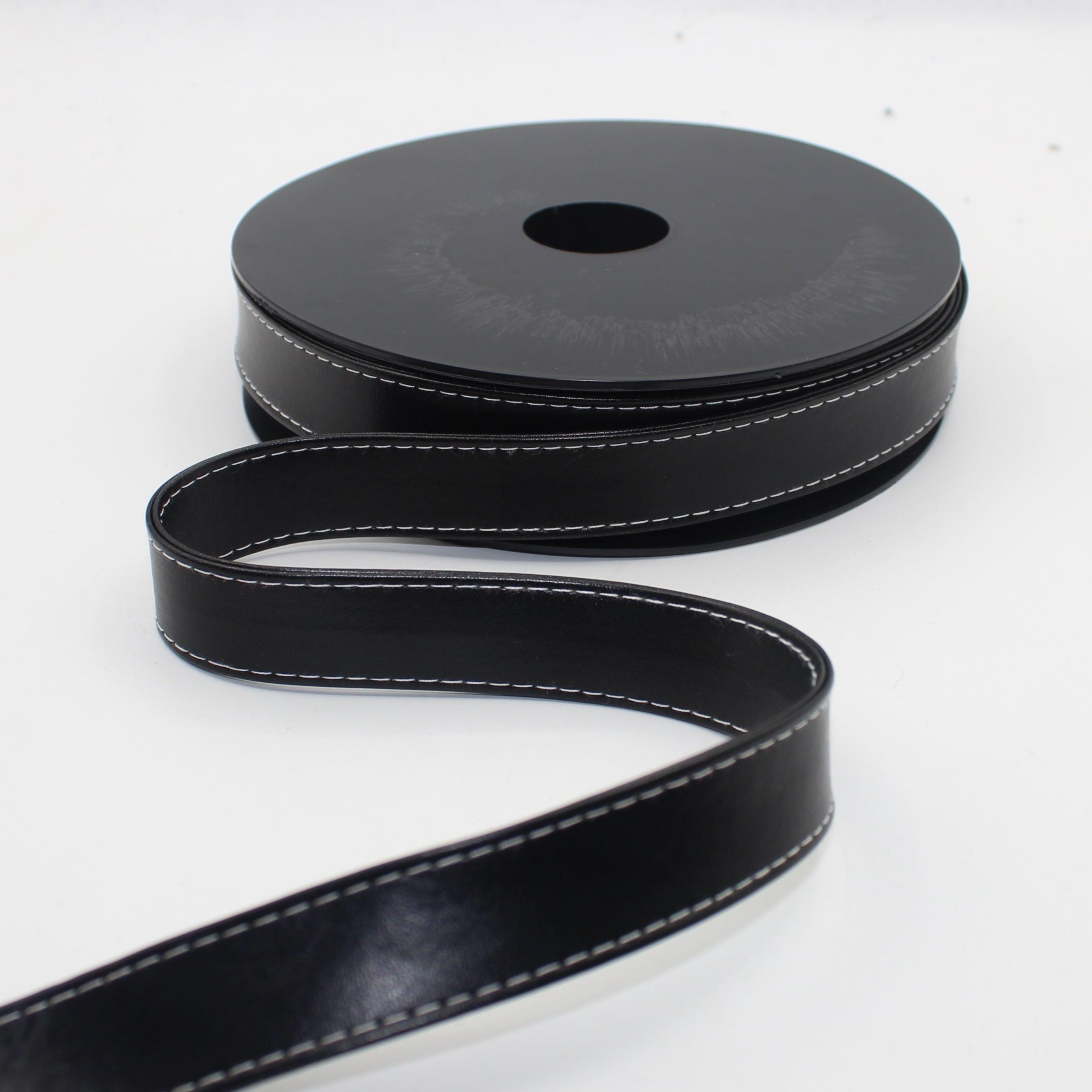 7mm/20mm/30mm Fake Leather - PU - Simili Leather Stitched Strap - 4 meters #RUB3500 #RUB3501 #RUB3502 - ACCESSOIRES LEDUC BV