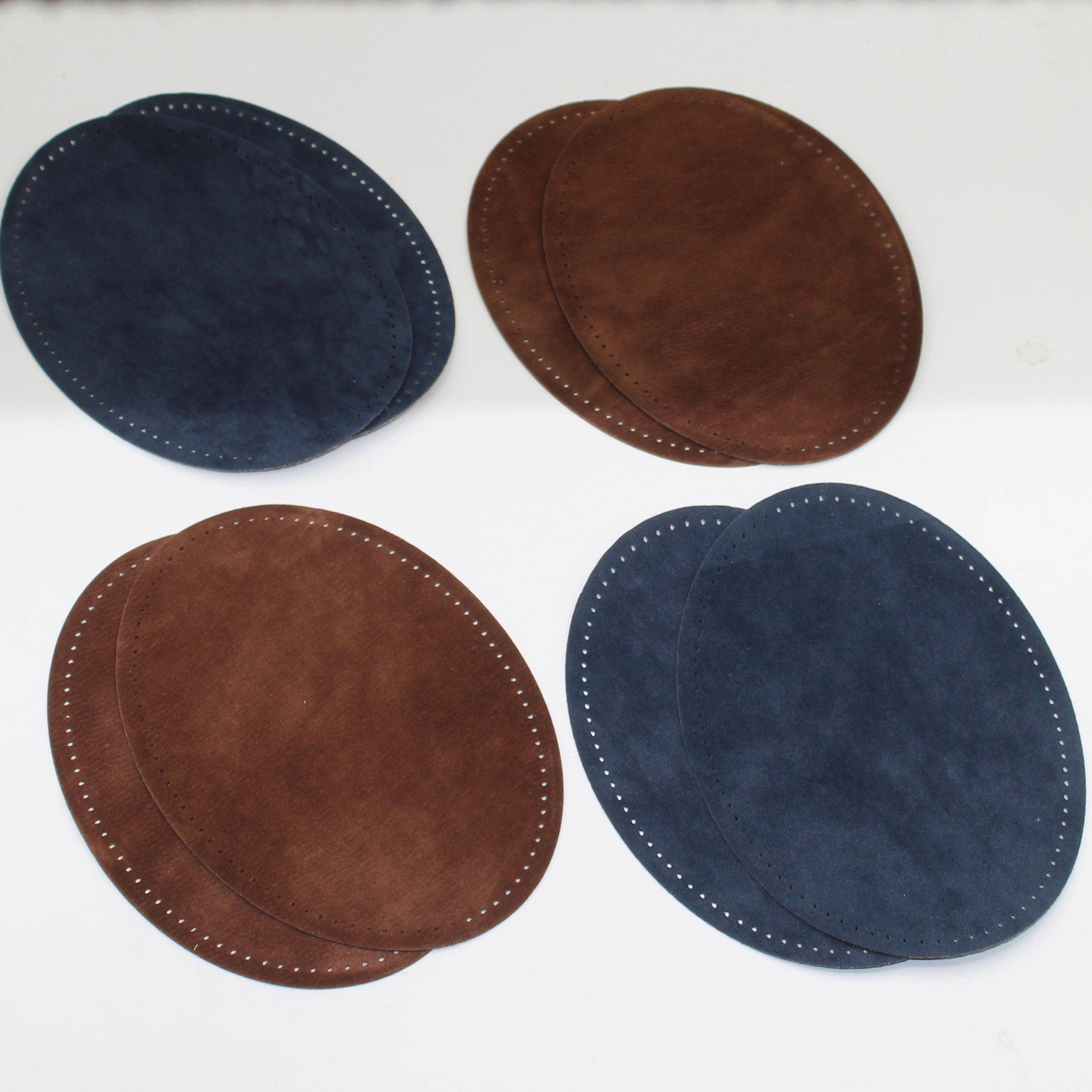 Set of 4 pairs of Suede Elbow Patches / Knee Patches 14x10cm - Mix Colours / Iron-on - Sew On - ACCESSOIRES LEDUC BV