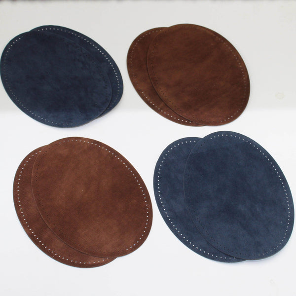 Set of 4 pairs of Suede Elbow Patches / Knee Patches 14x10cm - Mix Colours / Iron-on - Sew On - ACCESSOIRES LEDUC BV