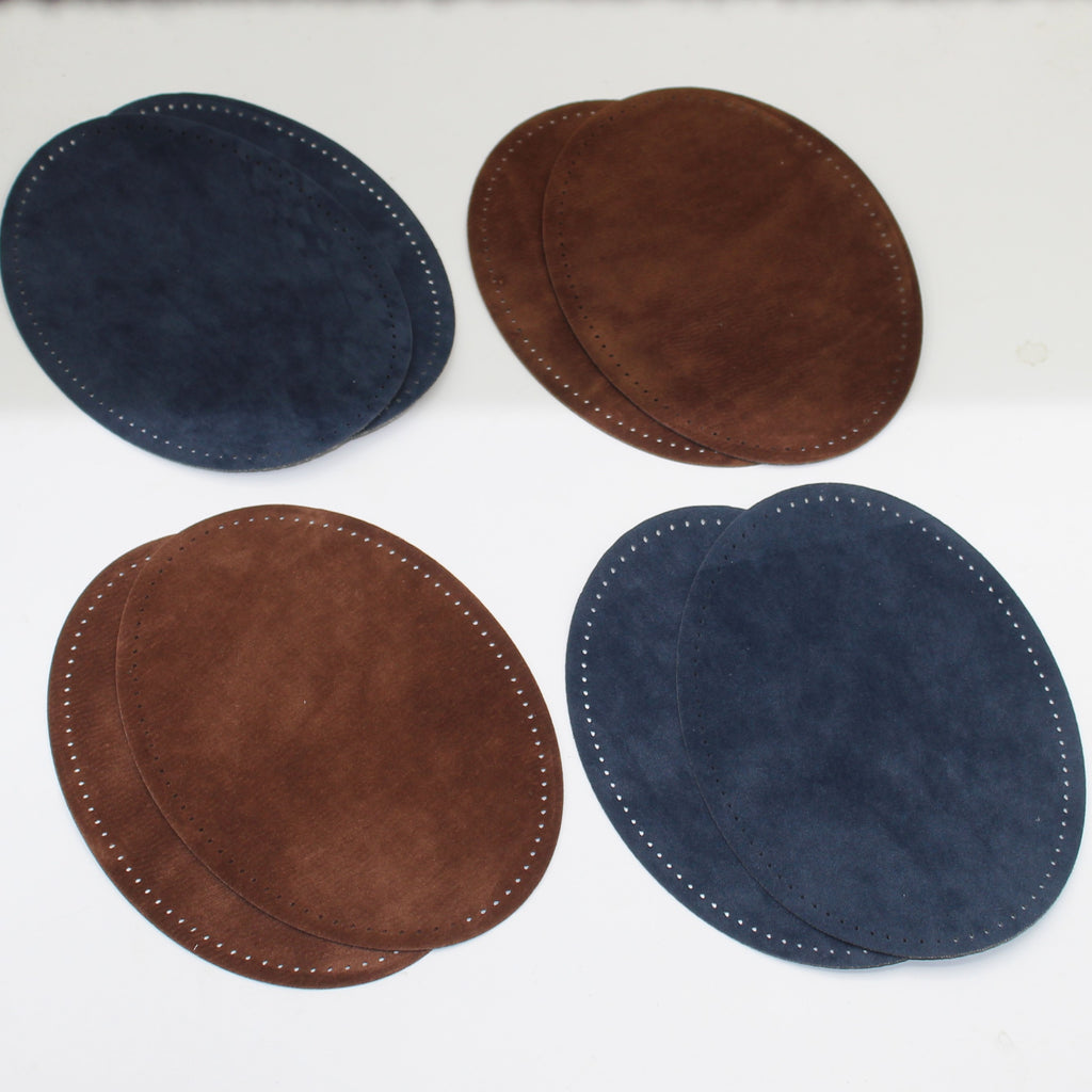 Set of 4 pairs of Suede Elbow Patches / Knee Patches 14x10cm - Mix Colours / Iron-on - Sew On
