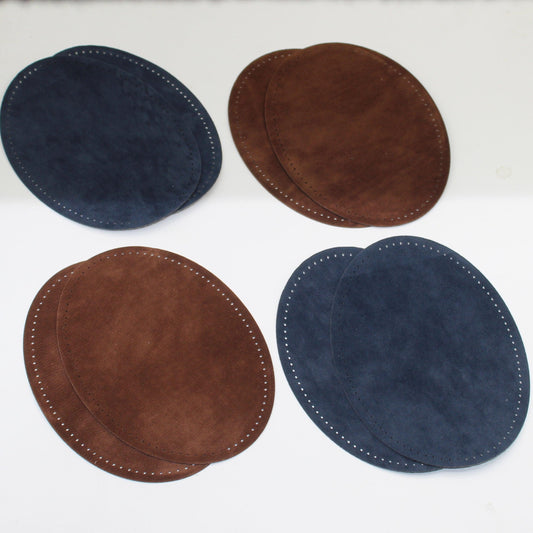 Set of 4 pairs of Suede Elbow Patches / Knee Patches 14x10cm - Mix Colours / Iron-on - Sew On - ACCESSOIRES LEDUC BV
