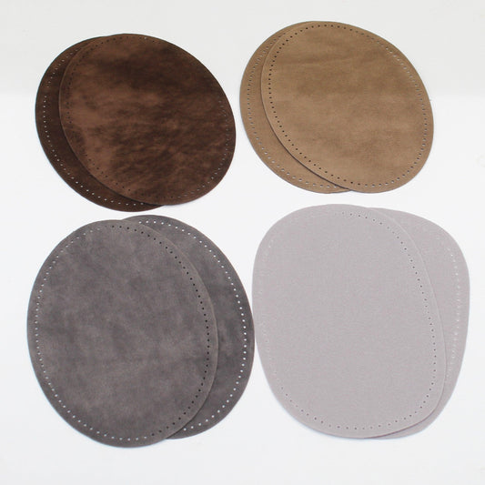 Set of 4 pairs of Suede Elbow Patches / Knee Patches 14x10cm - Mix Colours / Iron-on - Sew On - ACCESSOIRES LEDUC BV