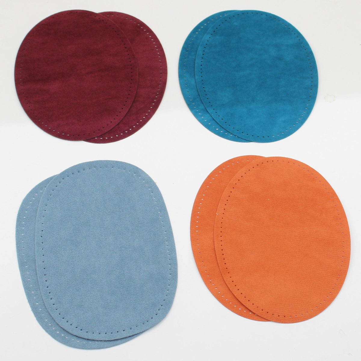 Set of 4 pairs of Suede Elbow Patches / Knee Patches 14x10cm - Mix Colours / Iron-on - Sew On - ACCESSOIRES LEDUC BV