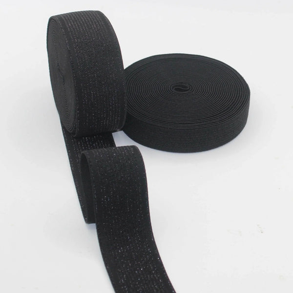 Coloured Elastic with Lurex Stripes #ELA2825 - 25mm or 40mm - 10 meters - ACCESSOIRES LEDUC BV