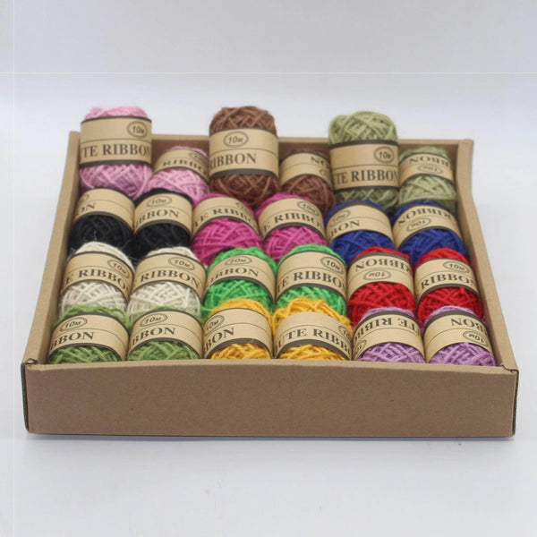 Box of 24 Spools of Jute Cord (10mt each). Random Mix - ACCESSOIRES LEDUC BV