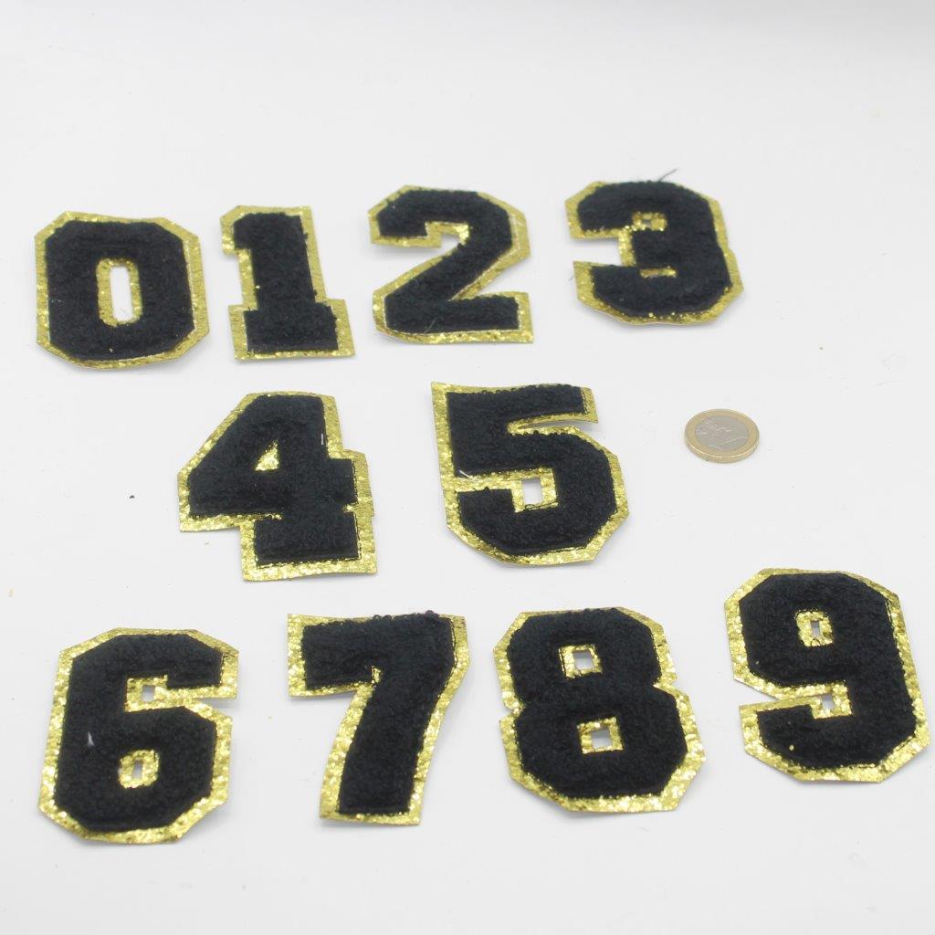 Black Iron On Patches for Clothing, Alphabet Letters and Numbers
