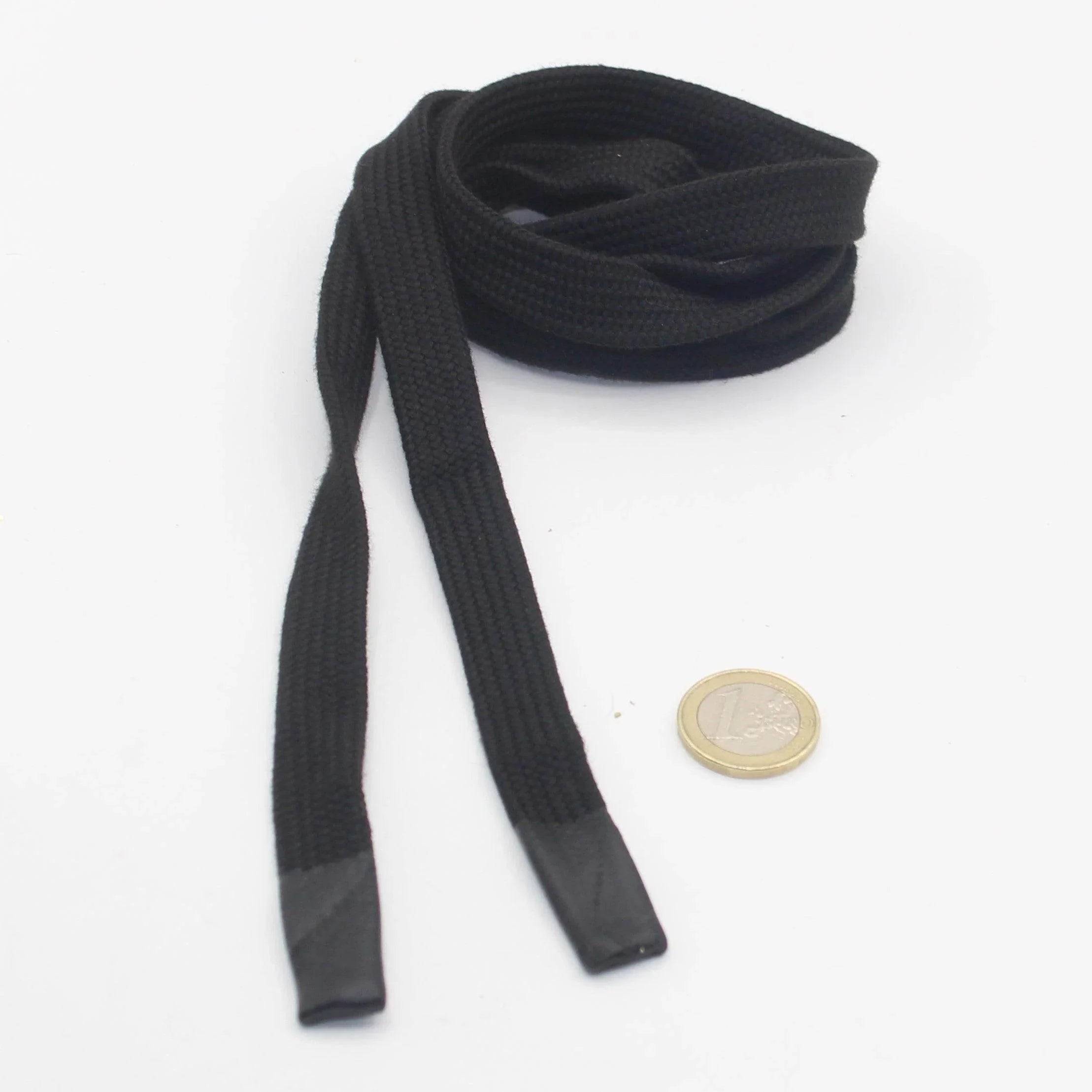 130cm long 15mm Flat Sweaters / Hoodies / Trousers Cord with Gummy Cord Ends #HAB1x031 - ACCESSOIRES LEDUC BV