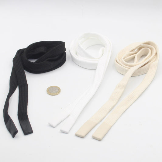 130cm long 15mm Flat Sweaters / Hoodies / Trousers Cord with Gummy Cord Ends #HAB1x031 - ACCESSOIRES LEDUC BV