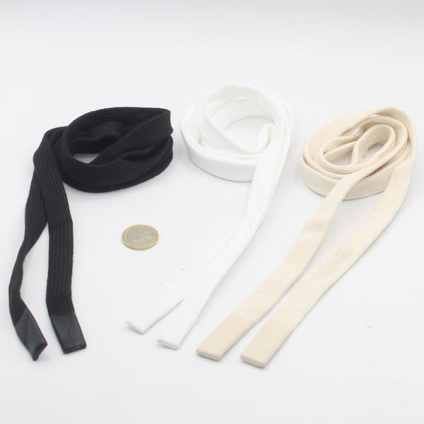 130 cm lange, 15 mm flache Kordel für Pullover/Hoodies/Hosen mit gummierten Kordelenden #HAB1x031