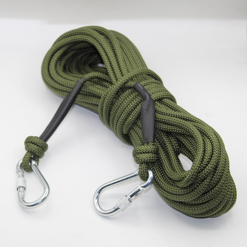 8-mm-Seil mit 2 Sicherheitskarabinern, 10 oder 20 Meter