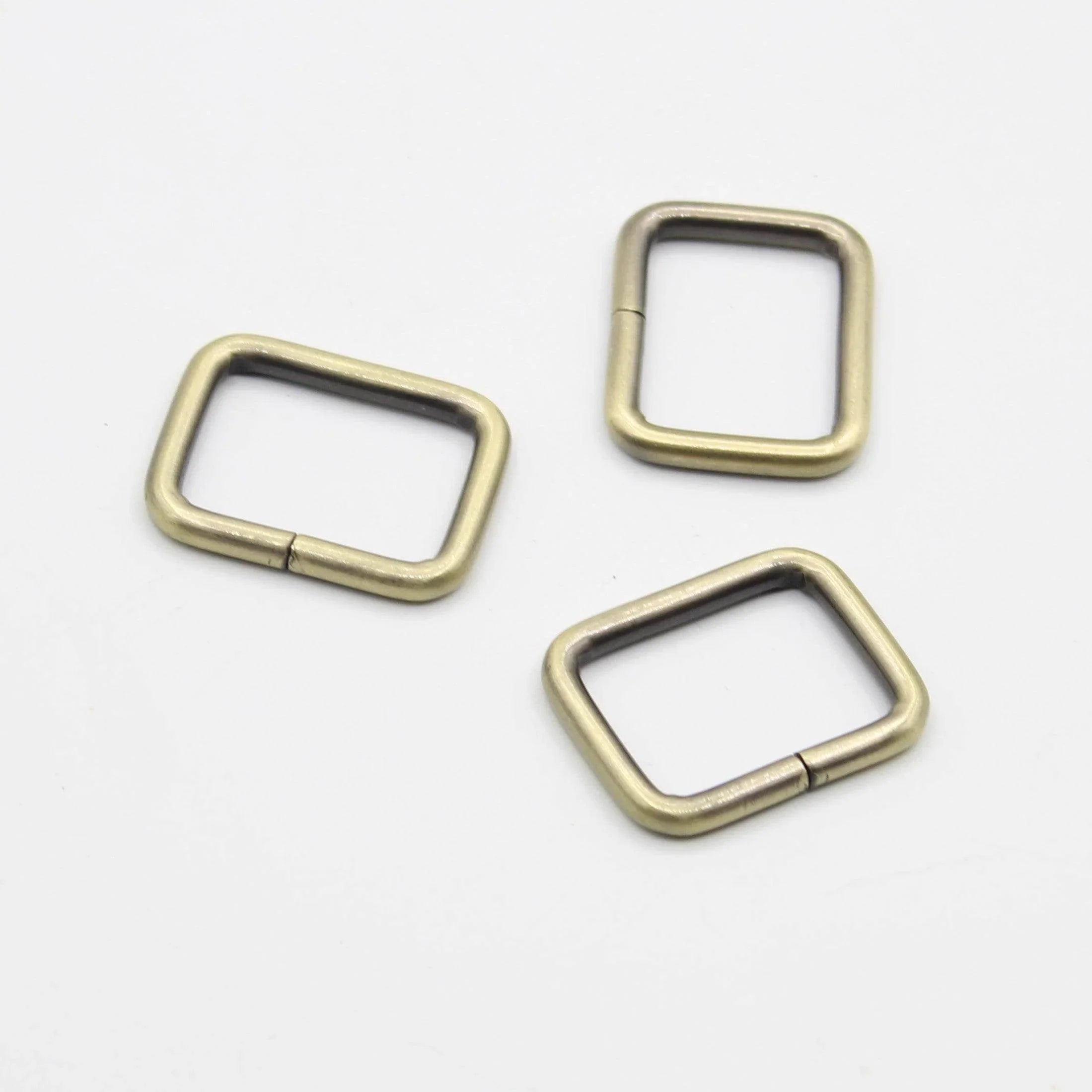 Old Brass 25mm Rectangle Buckles / 3 pieces - ACCESSOIRES LEDUC BV