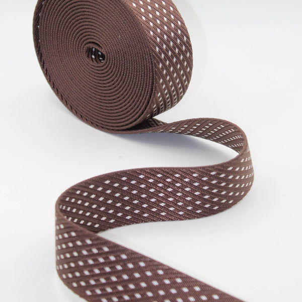 5 meters Shiny Webbing w Lurex Dots 38mm #RUB1929 - ACCESSOIRES LEDUC BV