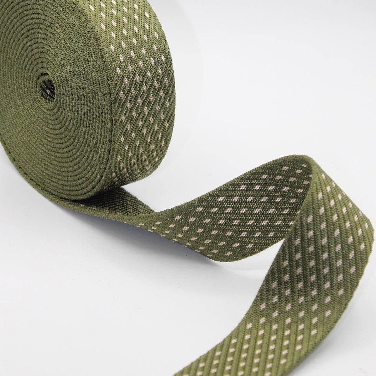 5 meters Shiny Webbing w Lurex Dots 38mm #RUB1929 - ACCESSOIRES LEDUC BV