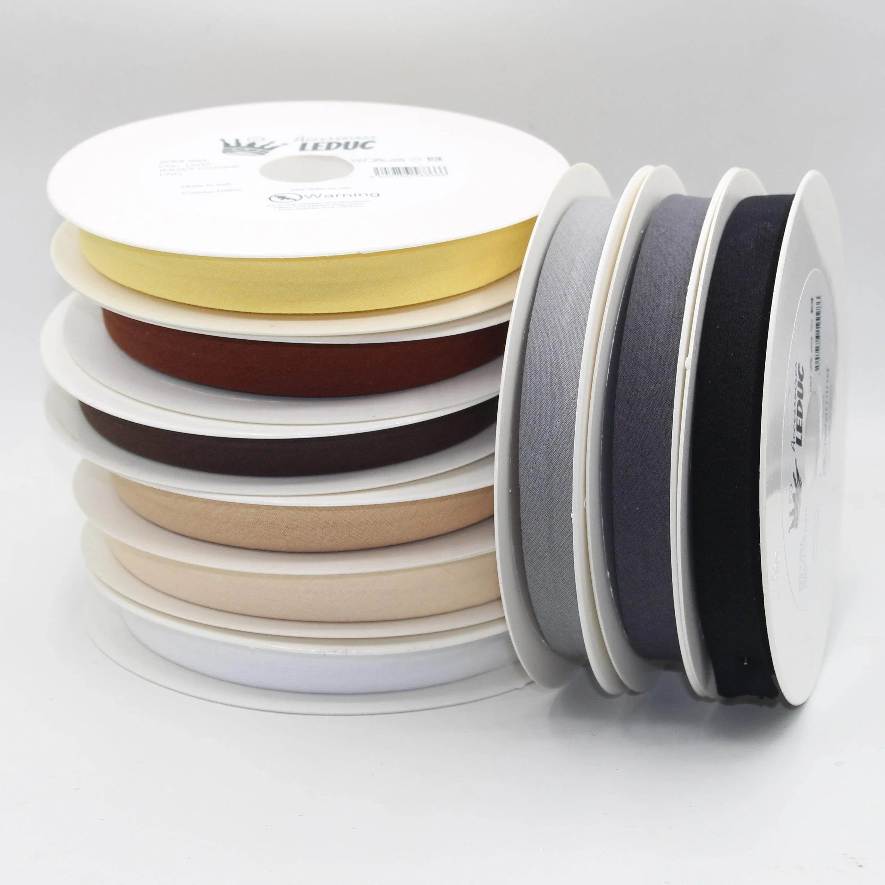 20 meters Cotton Jersey Bias Binding 20mm (20+8+8) 100% Cotton Made in Italy - ACCESSOIRES LEDUC BV