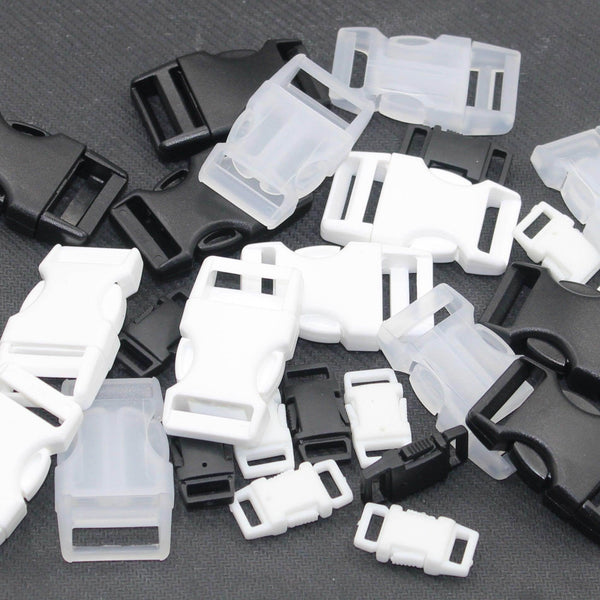 5 Plastic Buckles for size 10mm or 20mm - Black White or Transparent #BNY4100 - ACCESSOIRES LEDUC BV