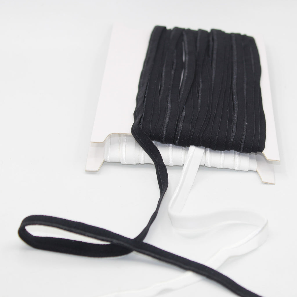 Passepoil élastique 10 mètres noir ou blanc 10mm #ELA3608