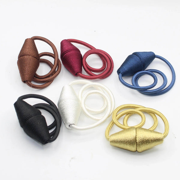 2 pairs (4 pieces - suitable for 2 windows) Magnetic Conic Tie-Backs for Curtains #EMB06 - ACCESSOIRES LEDUC BV