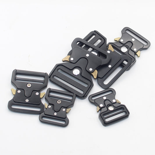 Set of 2 deluxe Quick Release Buckles (Military Style), Black Metal available in 25 32 or 40mm#BMEX066