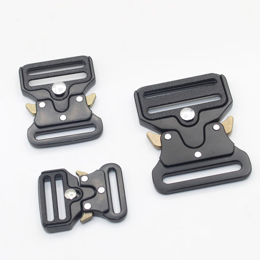 Set of 2 deluxe Quick Release Buckles (Military Style), Black Metal available in 25 32 or 40mm#BMEX066