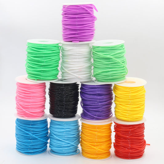 25 meters Round Plastic Cords 2mm Wide, PVC for Jewelry Making or DIY - Scoubidou - ACCESSOIRES LEDUC BV