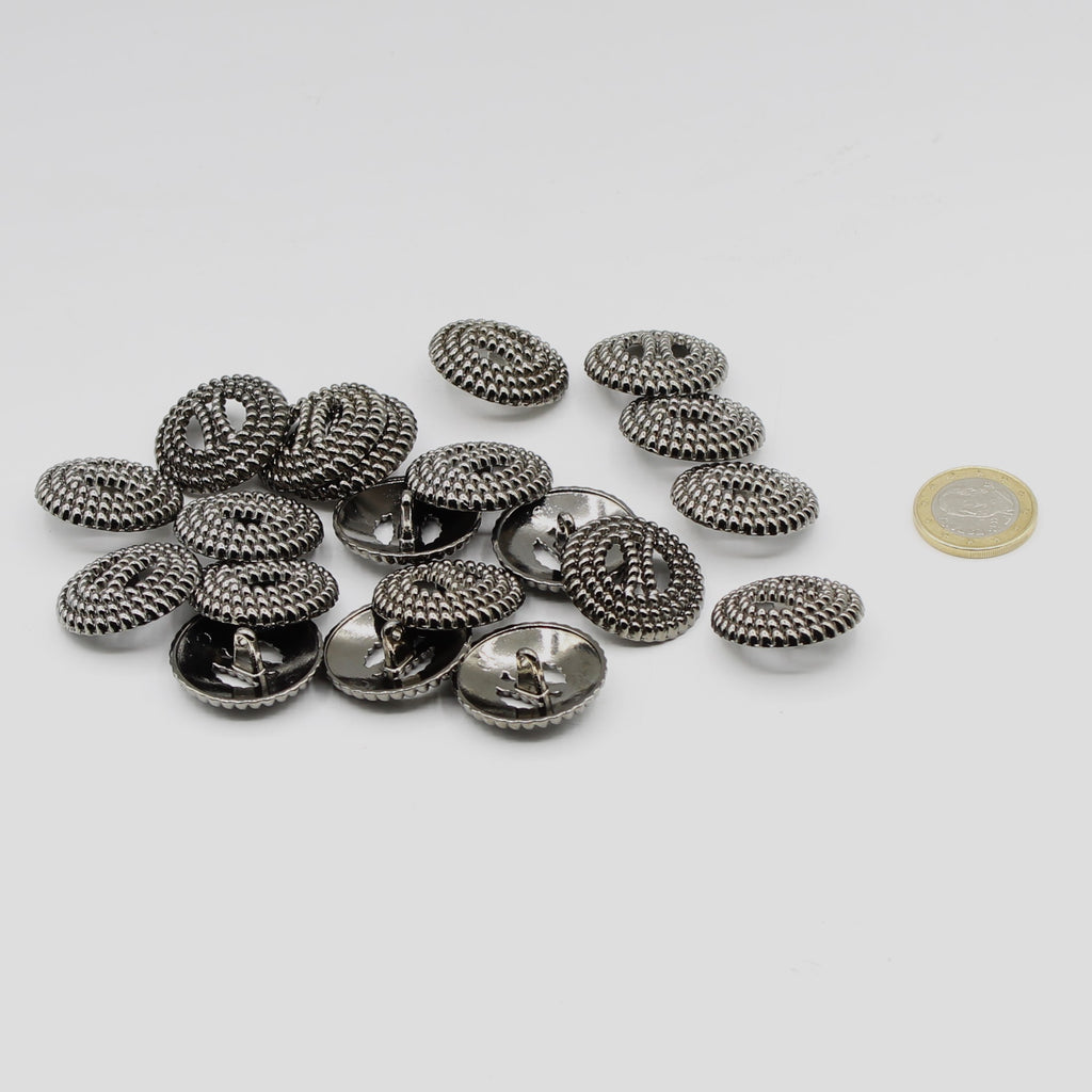 Bottone con gambo in metallo argento antico con punte-ACCESSOIRES LEDUC