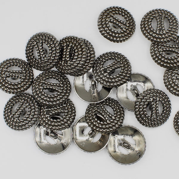 Altsilberner Ösenknopf aus Metall mit Spikes-ACCESSOIRES LEDUC