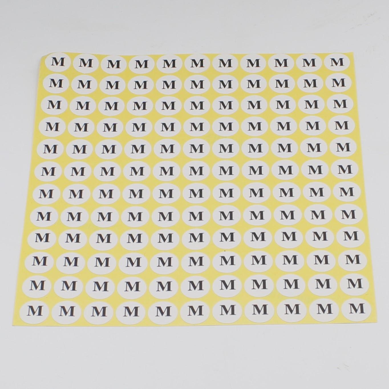 Page of 132 Size Labels for Garments and Clothes Paper Self Adhesive Sticker-ACCESSOIRES LEDUC
