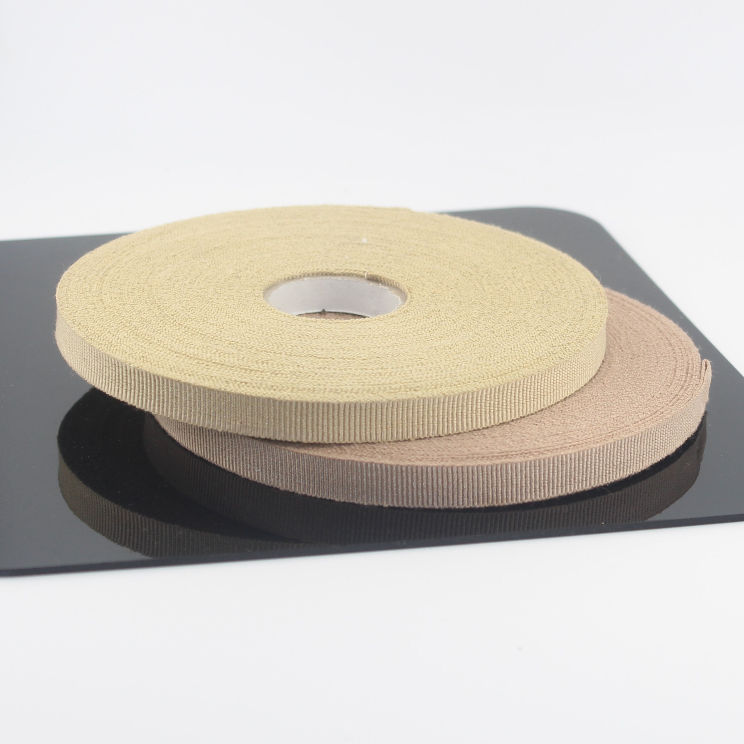 10 meters 10mm High Quality Cotton Gros Grain Tape available in Beige or Dark Beige