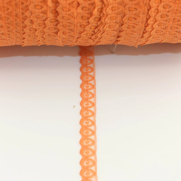20 meters 13mm Orange Colourful Lace Made in Spain - ACCESSOIRES LEDUC BV