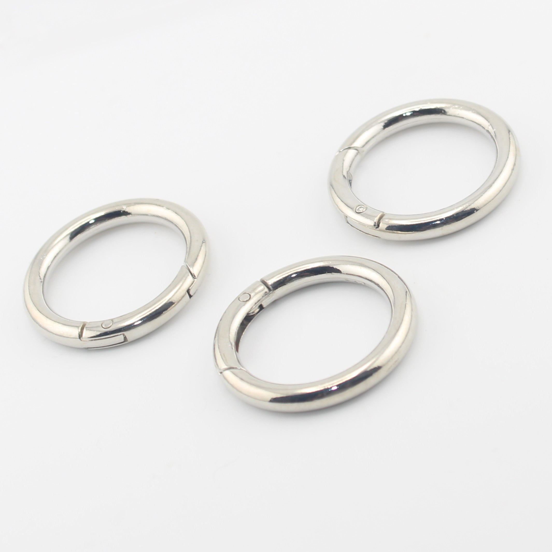 Set of 3 Bag Rings (Lobster Buckles) - Ring Shape - for tapes up to 32mm