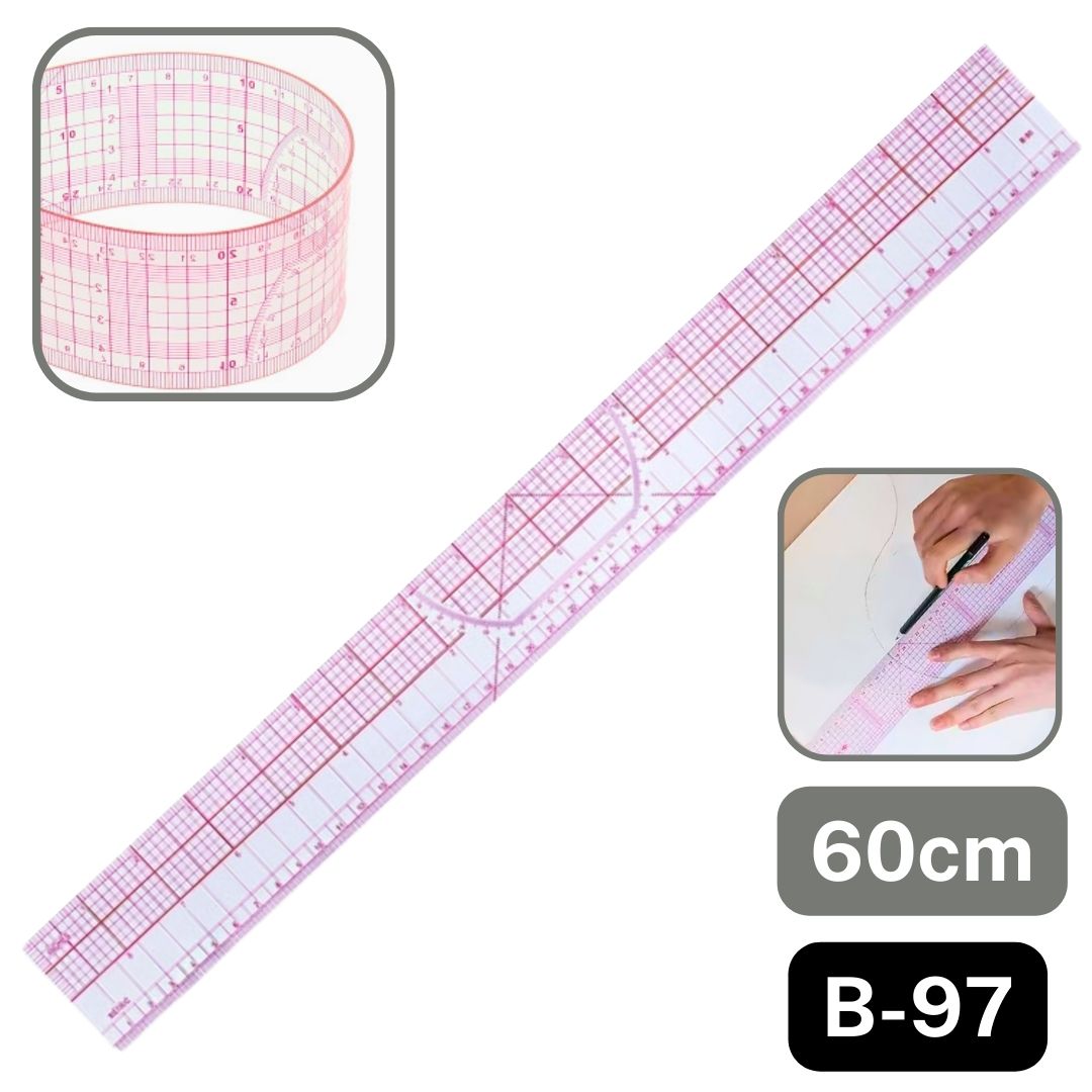 Multi-Purpose Grader’s Ruler, Flexible - 45,55 or 60cm - Japanese Ruler - Multi Function Numeral Ruler