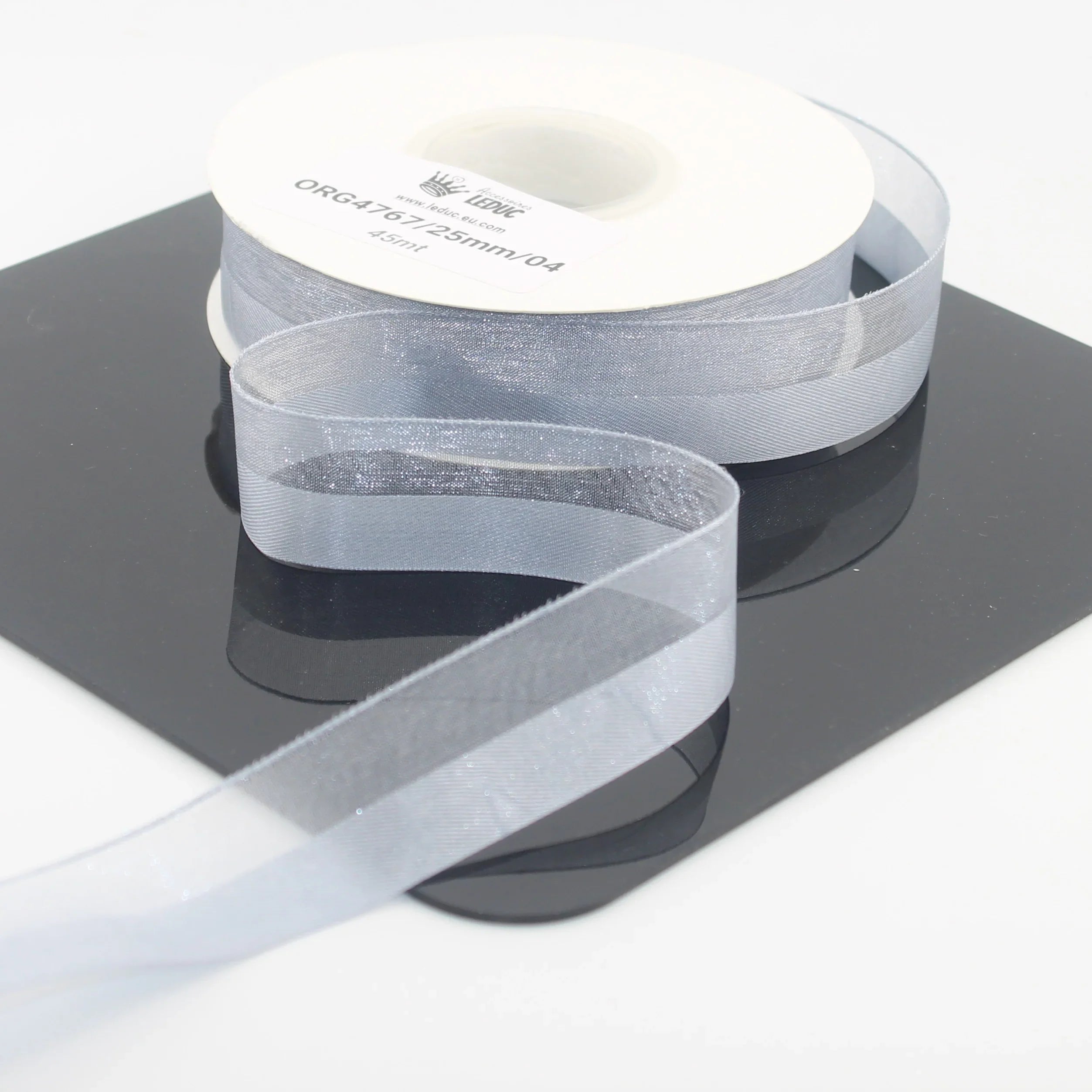 40 meters 25mm Half Satin and Half Organza Ribbon #ORG4767 - ACCESSOIRES LEDUC BV