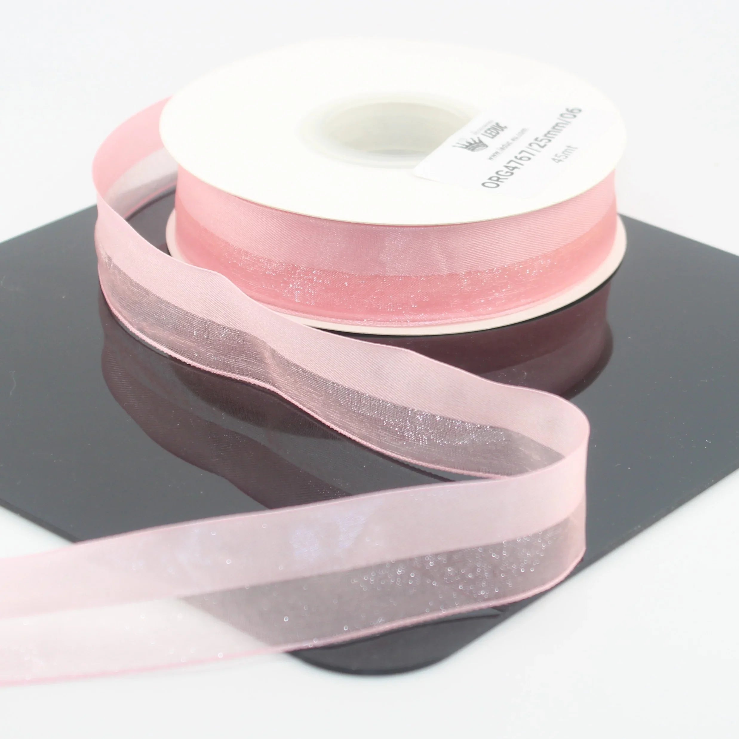 40 meters 25mm Half Satin and Half Organza Ribbon #ORG4767 - ACCESSOIRES LEDUC BV