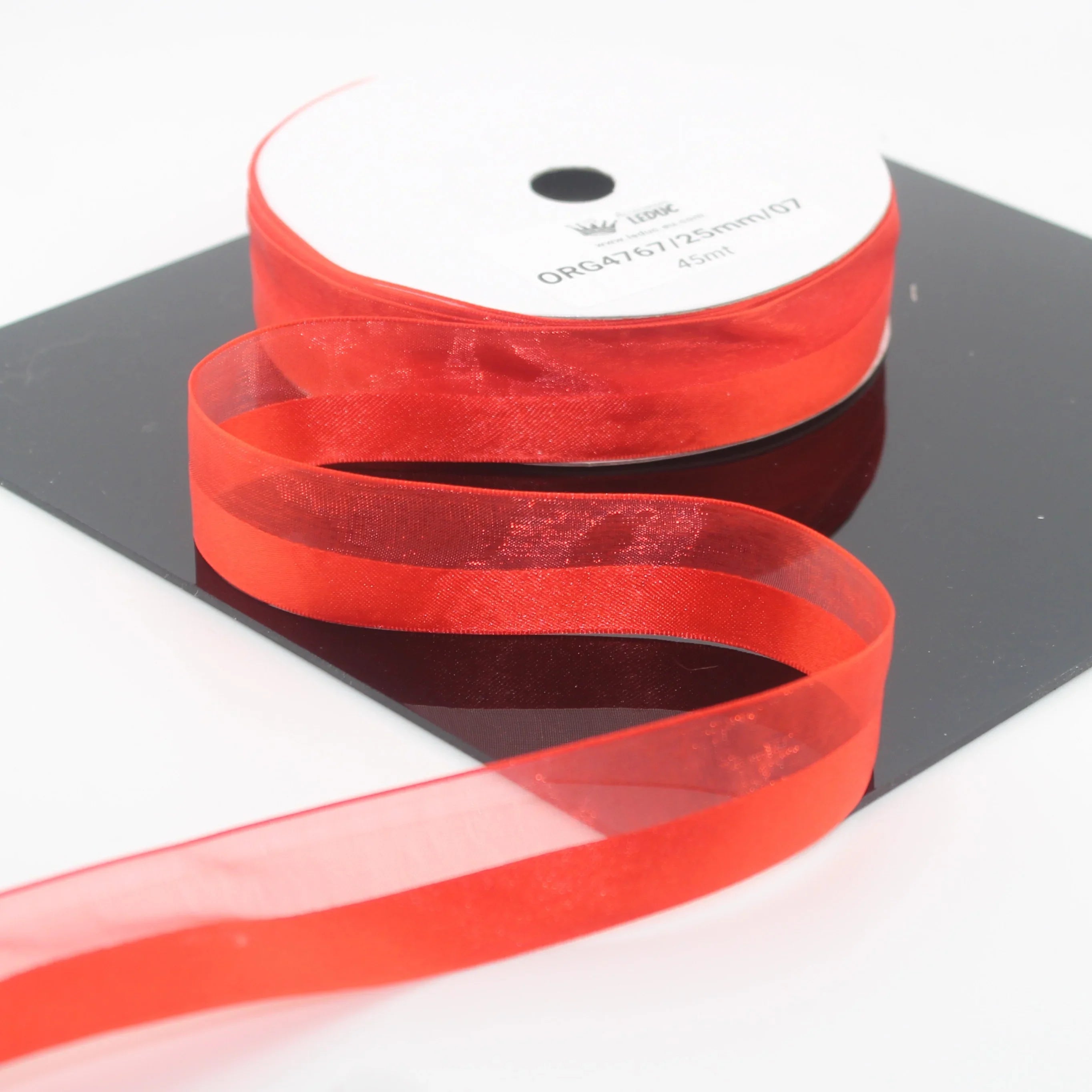 40 meters 25mm Half Satin and Half Organza Ribbon #ORG4767 - ACCESSOIRES LEDUC BV