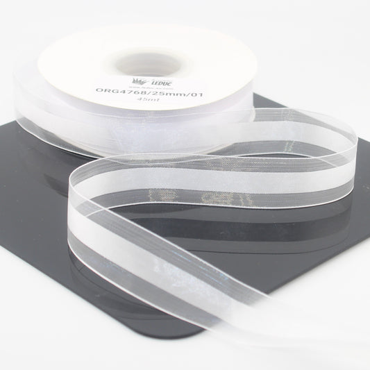 45 meters 25mm Organza Ribbon with Satin Center #ORG4768