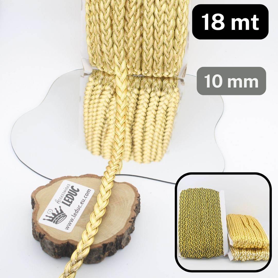 18 meters 10mm wide Gold Pleated Trimming, available in 3 colours (Gold, Gold + Black, Gold + White) #PASx100 - ACCESSOIRES LEDUC BV