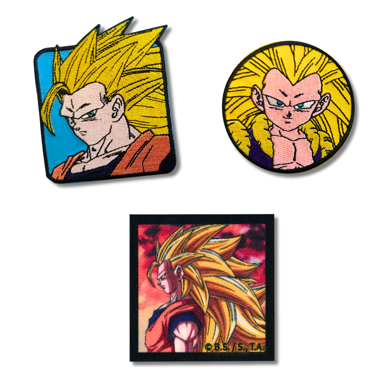 Sets of 3 Patented Iron on Patches - Dragonball, Onepiece, Pjmasks, Peppa Pig, Garfield, Spongebob, Paw Patrol or Naruto