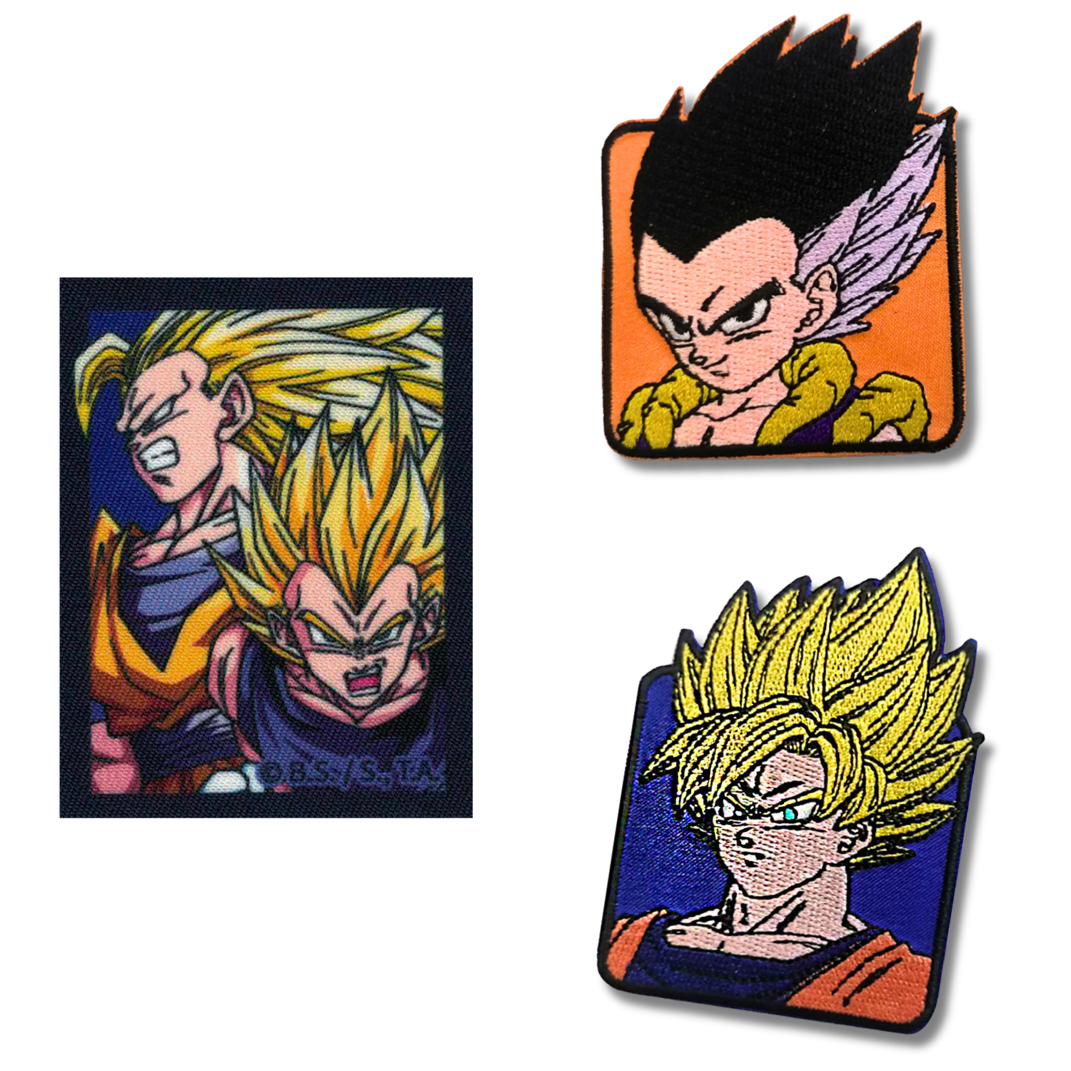 Sets of 3 Patented Iron on Patches - Dragonball, Onepiece, Pjmasks, Peppa Pig, Garfield, Spongebob, Paw Patrol or Naruto