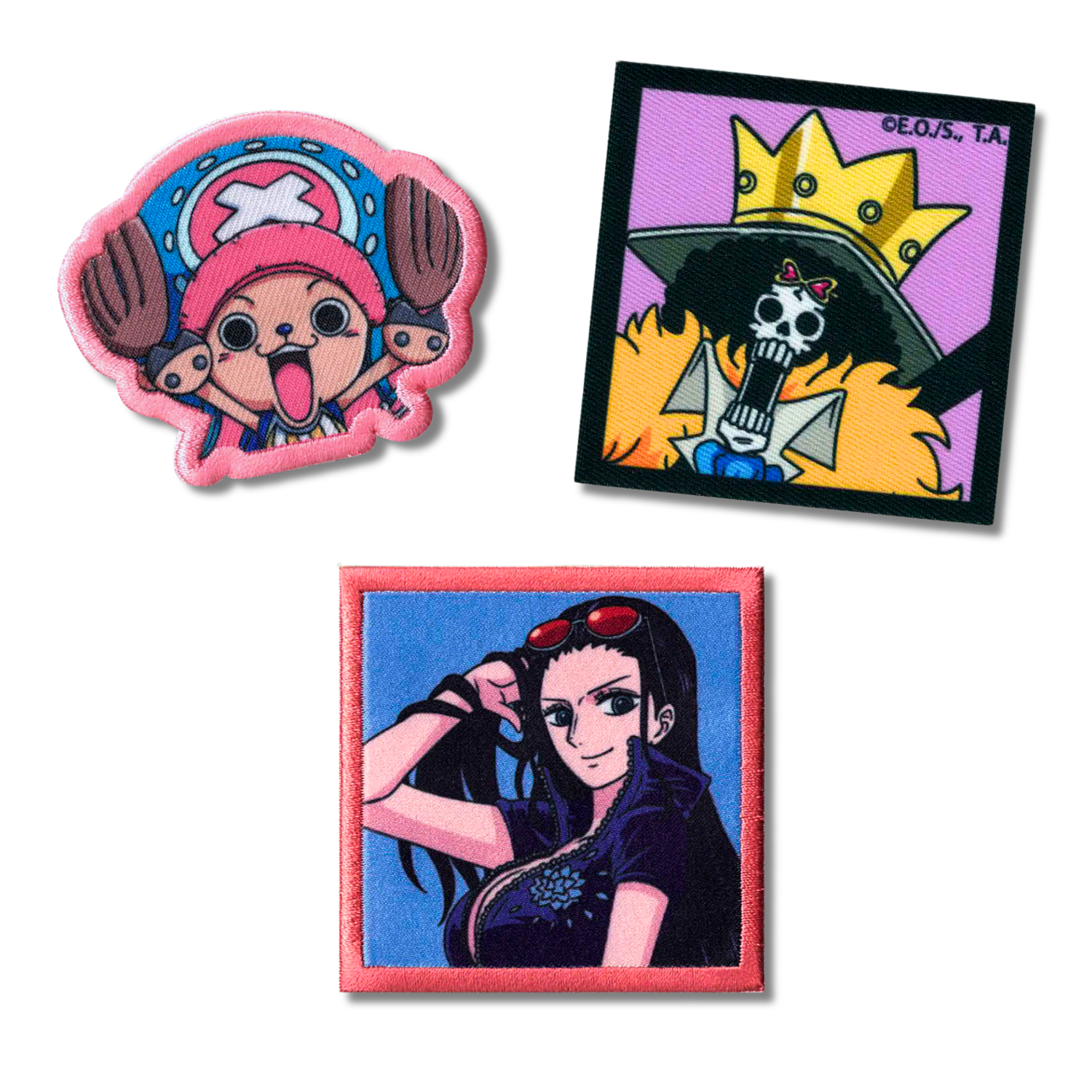 Sets of 3 Patented Iron on Patches - Dragonball, Onepiece, Pjmasks, Peppa Pig, Garfield, Spongebob, Paw Patrol or Naruto