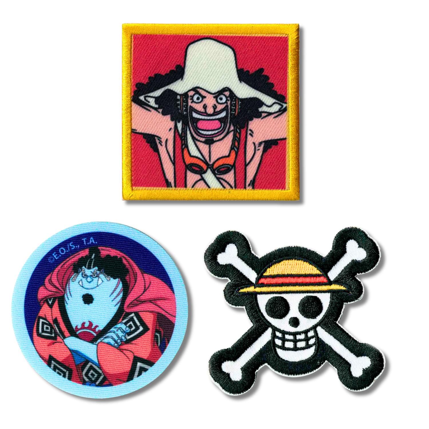 Sets of 3 Patented Iron on Patches - Dragonball, Onepiece, Pjmasks, Peppa Pig, Garfield, Spongebob, Paw Patrol or Naruto