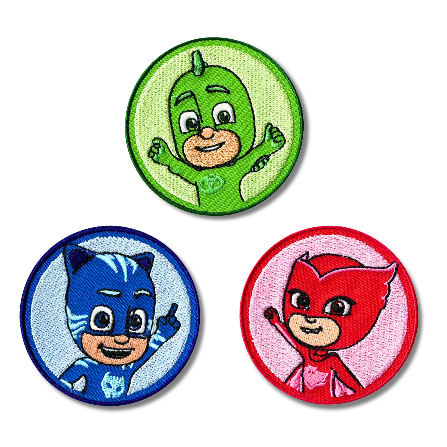 Sets of 3 Patented Iron on Patches - Dragonball, Onepiece, Pjmasks, Peppa Pig, Garfield, Spongebob, Paw Patrol or Naruto