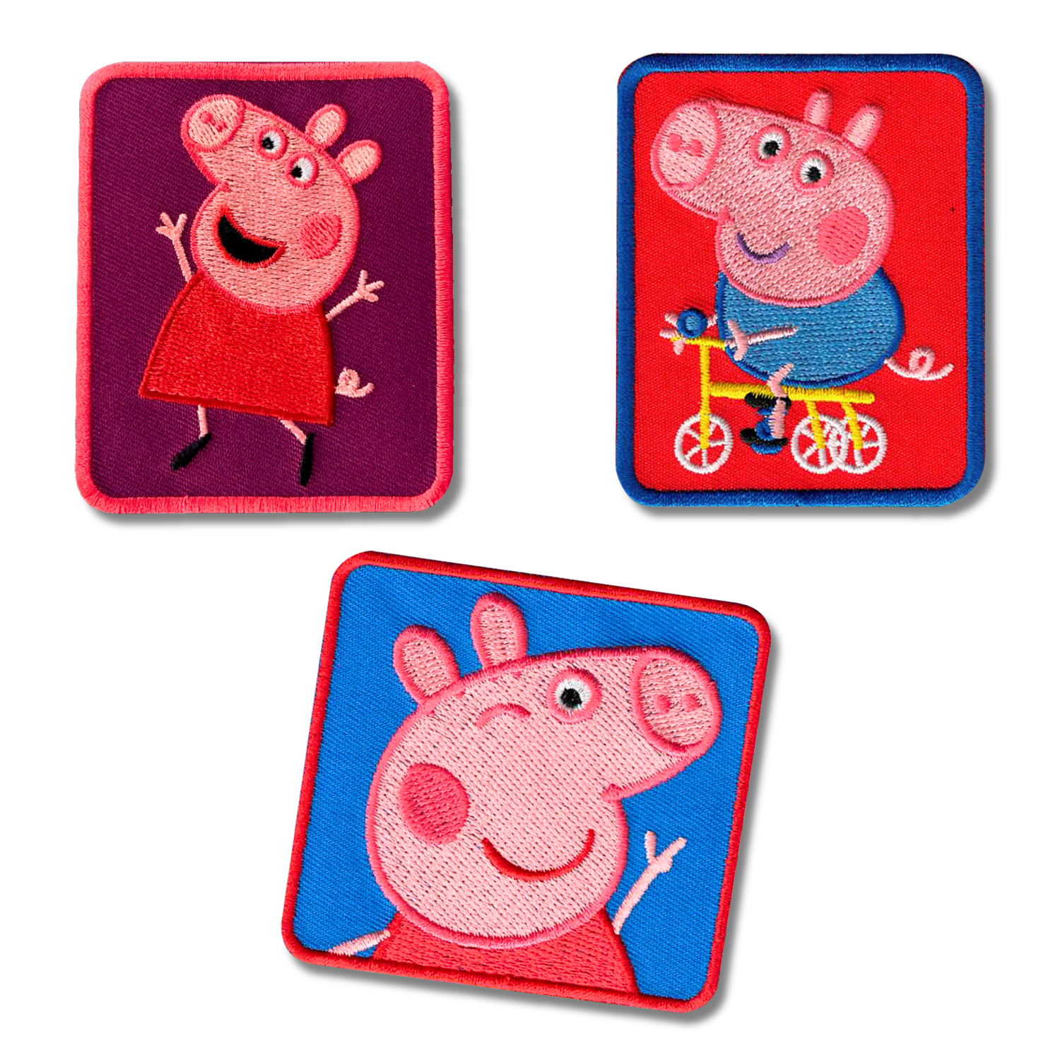 Sets of 3 Patented Iron on Patches - Dragonball, Onepiece, Pjmasks, Peppa Pig, Garfield, Spongebob, Paw Patrol or Naruto
