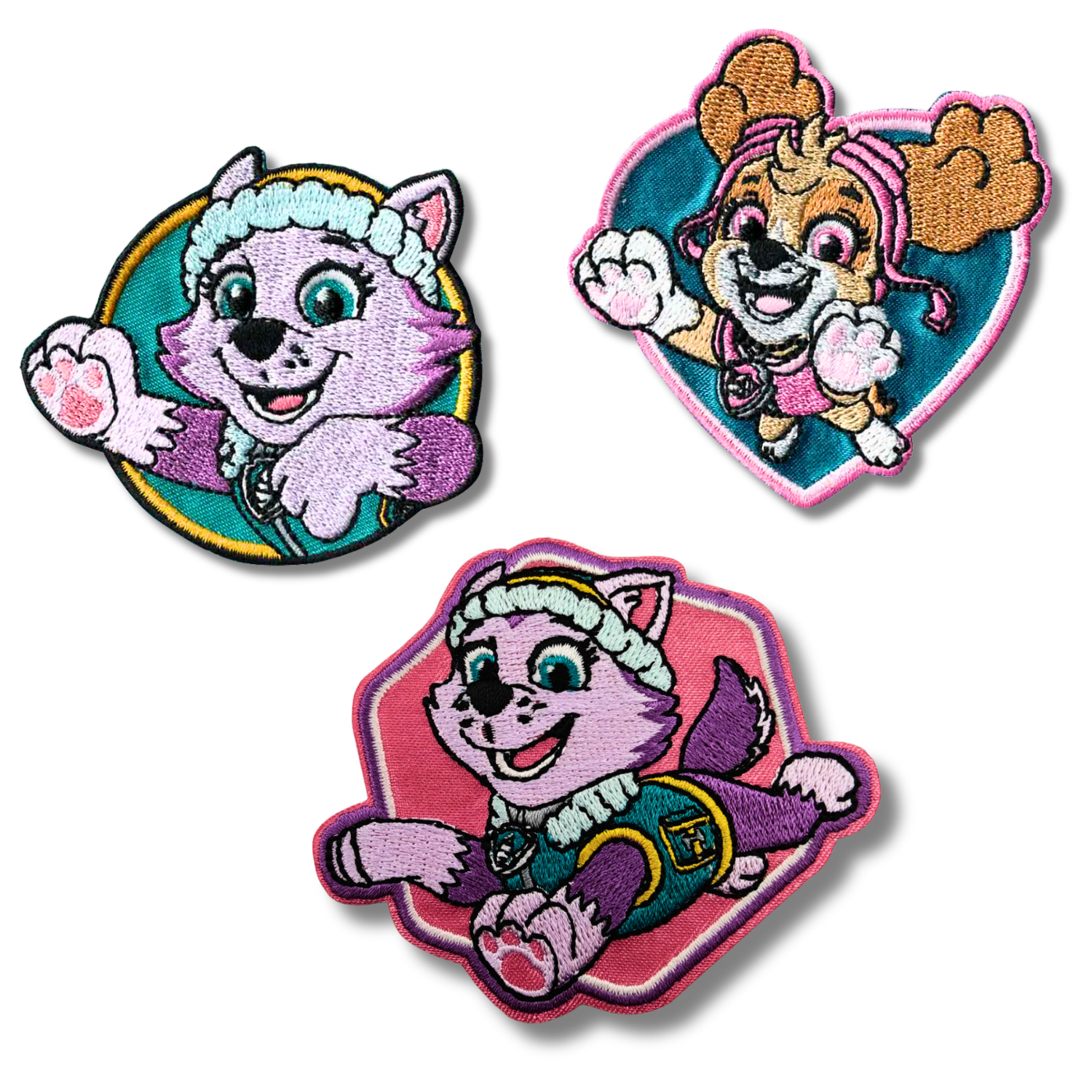 Sets of 3 Patented Iron on Patches - Dragonball, Onepiece, Pjmasks, Peppa Pig, Garfield, Spongebob, Paw Patrol or Naruto