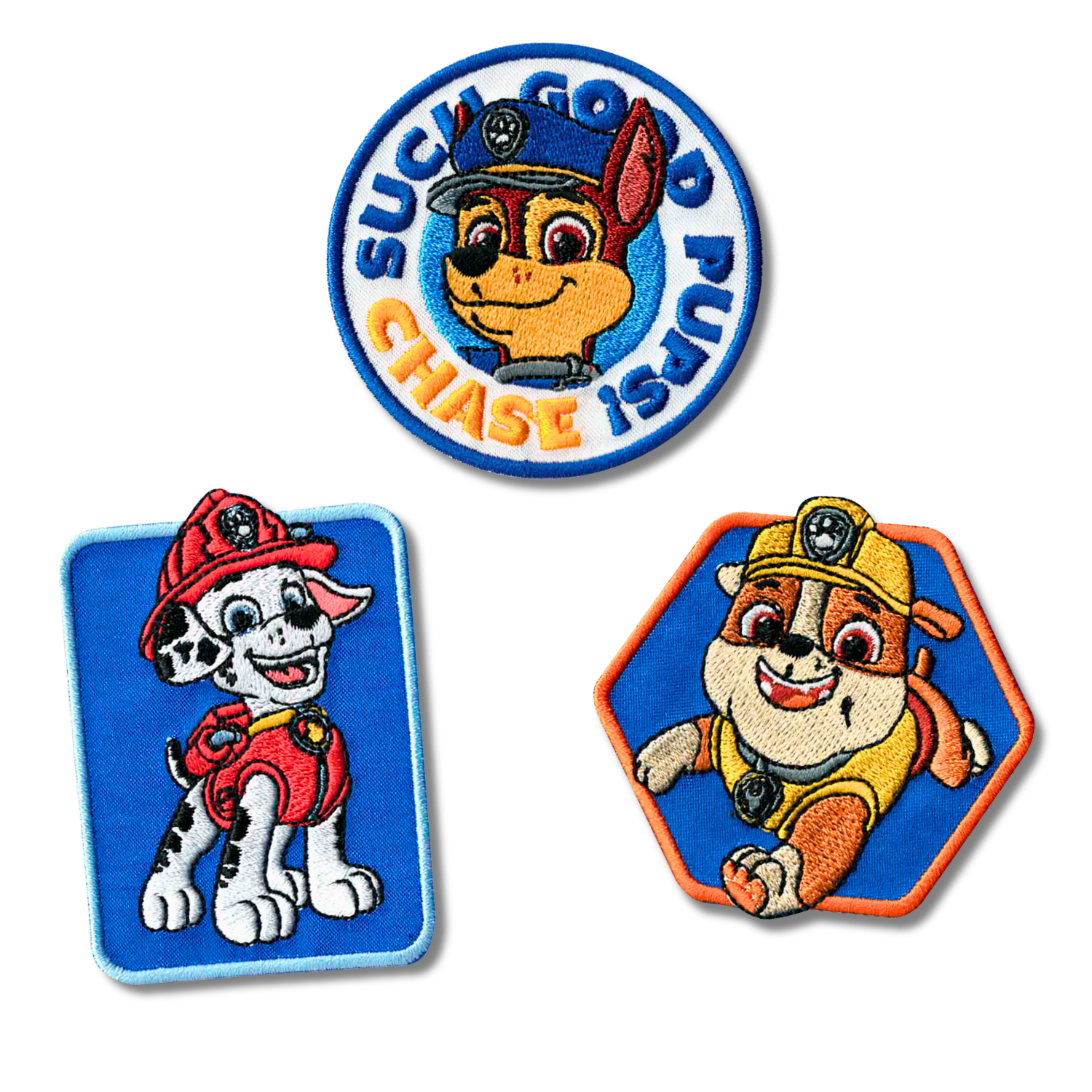 Sets of 3 Patented Iron on Patches - Dragonball, Onepiece, Pjmasks, Peppa Pig, Garfield, Spongebob, Paw Patrol or Naruto